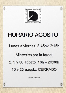 Horario agosto